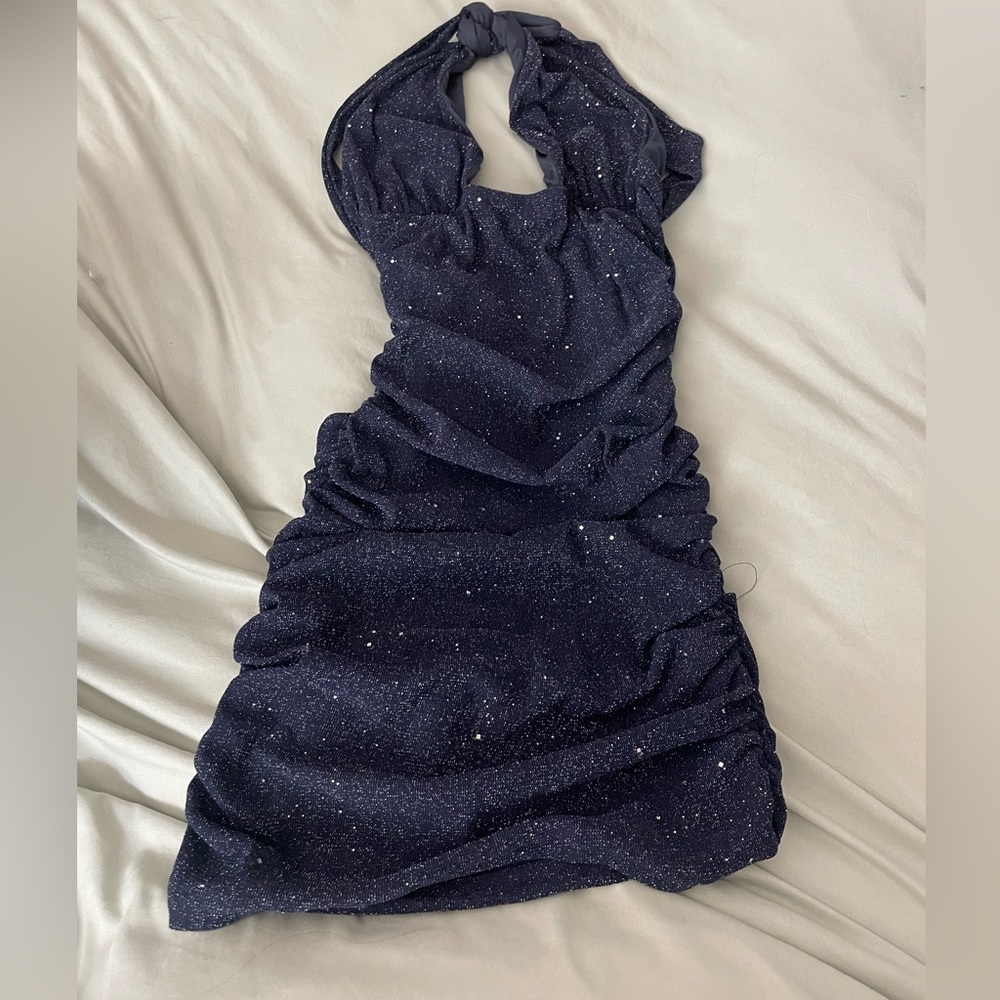 Dark blue glitter dress!